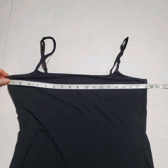 Skims Ribbed Modal Spaghetti Strap Maxi Dress Sz 2XL Black Bodycon Y2K - Picture 7 of 13